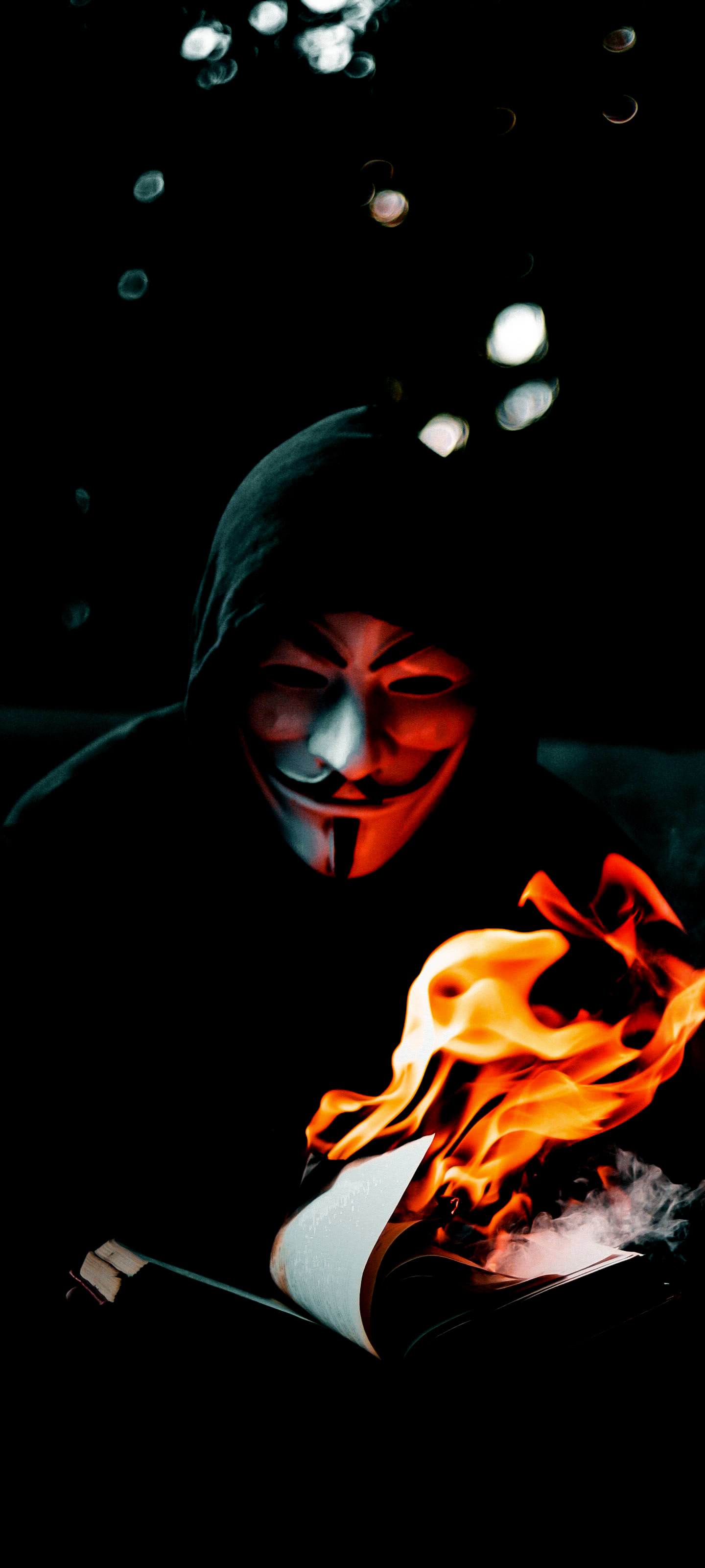 Anonymous Wallpaper 4K, Dark background, Mask, AMOLED