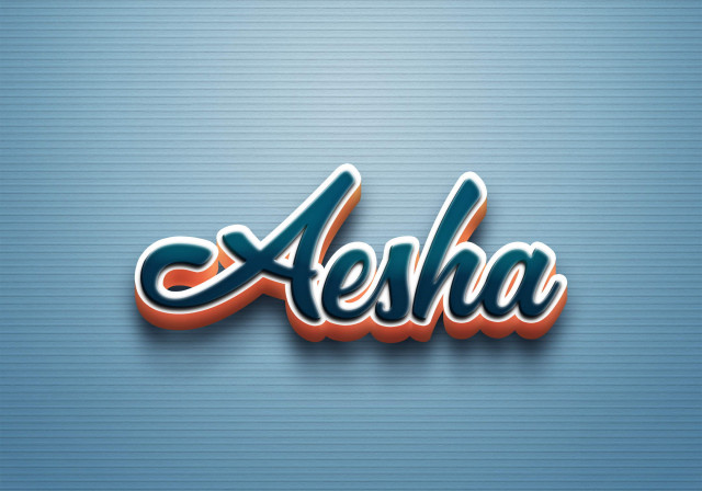 Free photo of Cursive Name DP: Aesha