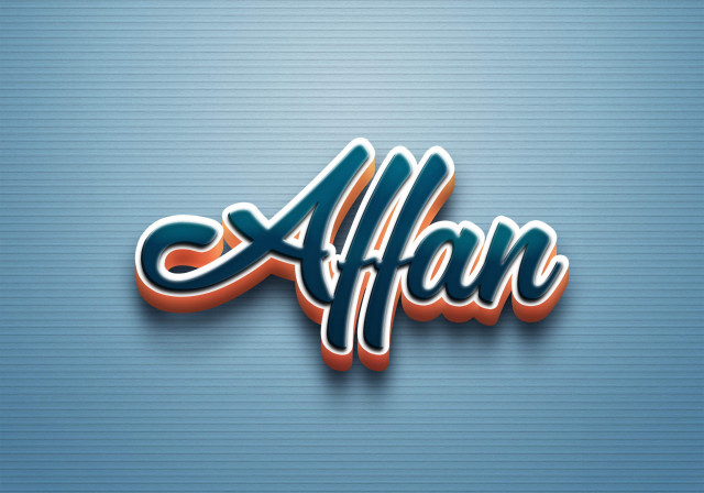 Free photo of Cursive Name DP: Affan