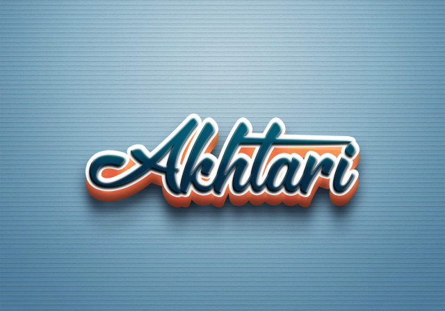 Free photo of Cursive Name DP: Akhtari