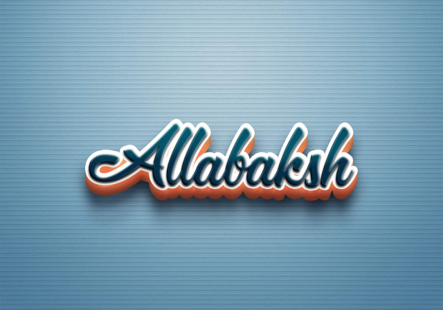 Free photo of Cursive Name DP: Allabaksh