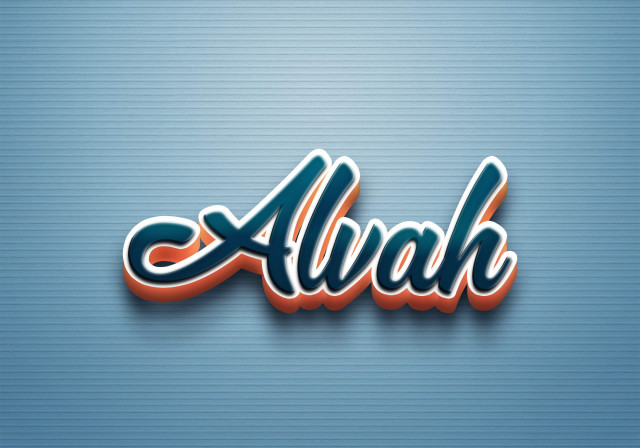 Free photo of Cursive Name DP: Alvah