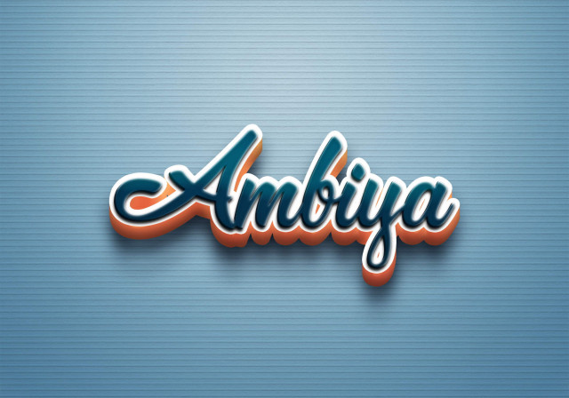 Free photo of Cursive Name DP: Ambiya