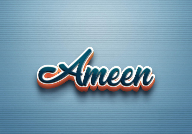 Free photo of Cursive Name DP: Ameen