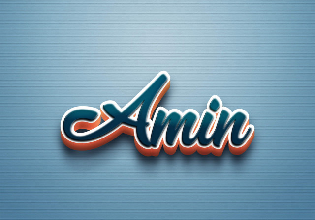 Free photo of Cursive Name DP: Amin