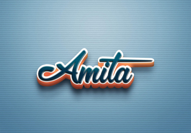 Free photo of Cursive Name DP: Amita