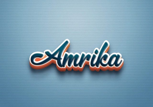 Free photo of Cursive Name DP: Amrika