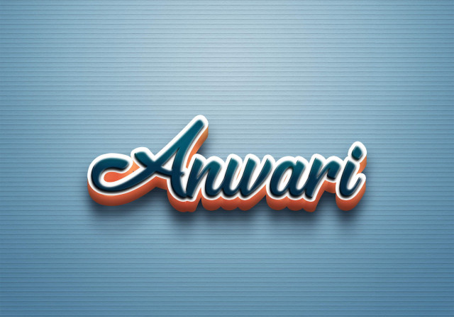 Free photo of Cursive Name DP: Anwari