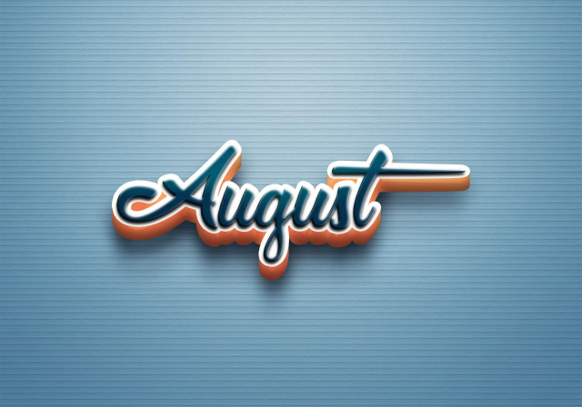 Free photo of Cursive Name DP: August