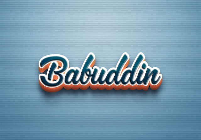 Free photo of Cursive Name DP: Babuddin