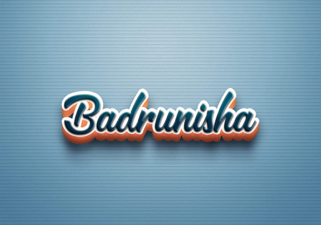 Free photo of Cursive Name DP: Badrunisha