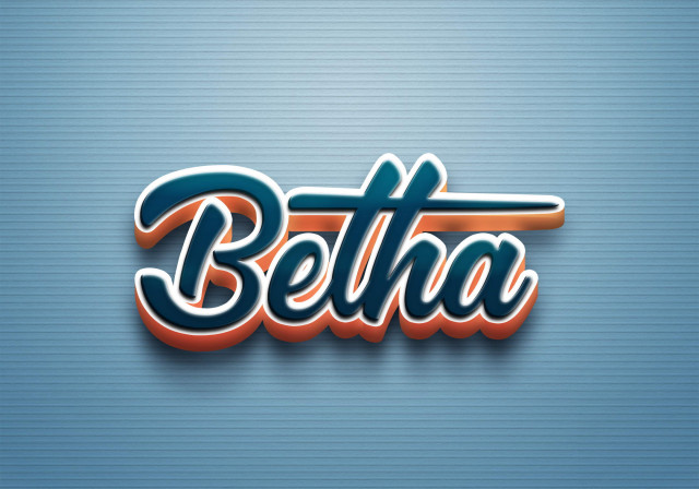 Free photo of Cursive Name DP: Betha