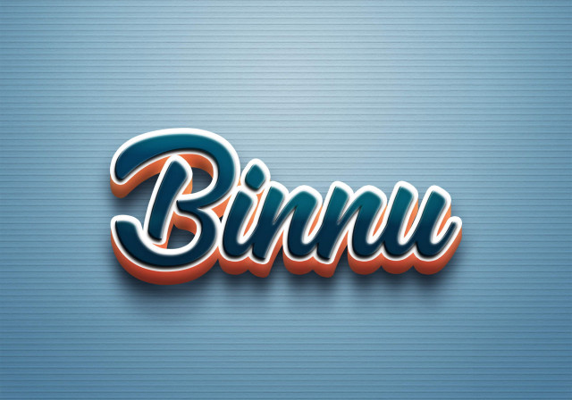 Free photo of Cursive Name DP: Binnu