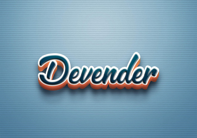 Free photo of Cursive Name DP: Devender