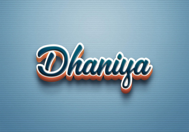 Free photo of Cursive Name DP: Dhaniya