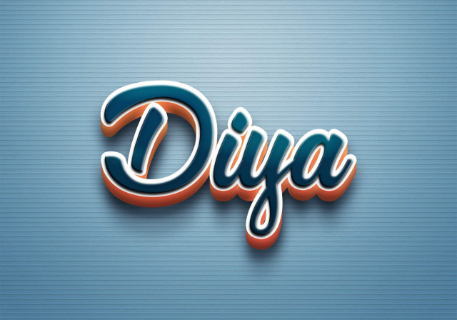 Free photo of Cursive Name DP: Diya