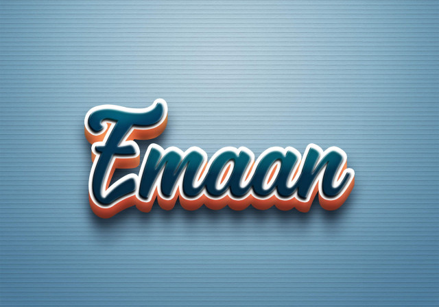 Free photo of Cursive Name DP: Emaan