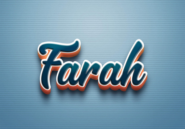 Free photo of Cursive Name DP: Farah