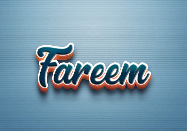 Free photo of Cursive Name DP: Fareem