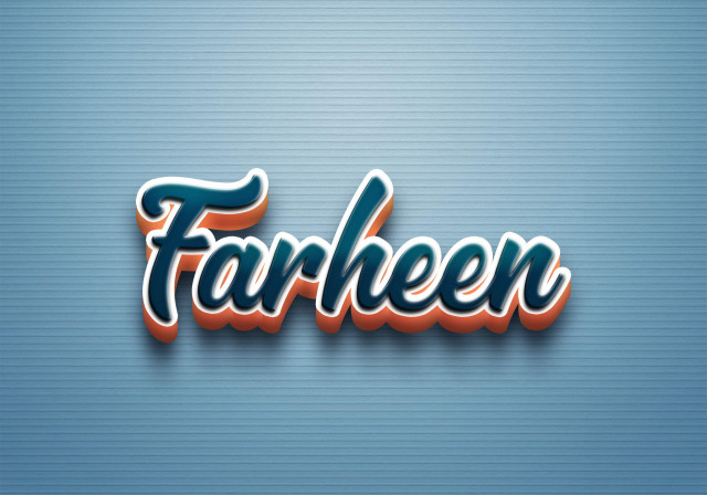 Free photo of Cursive Name DP: Farheen