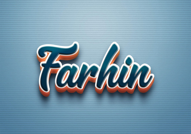 Free photo of Cursive Name DP: Farhin