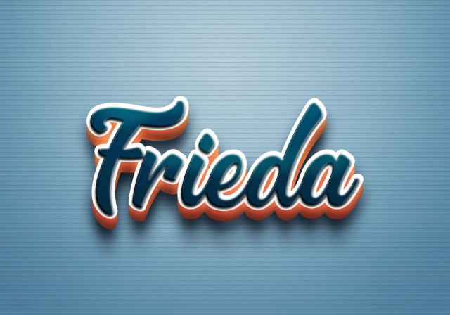 Free photo of Cursive Name DP: Frieda