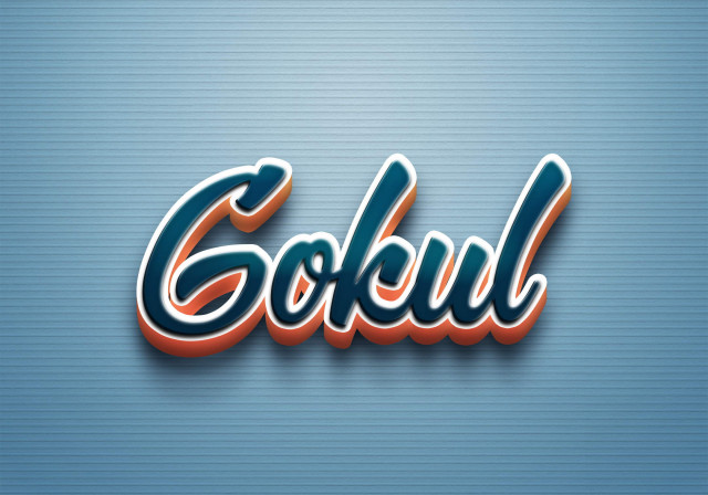 Free photo of Cursive Name DP: Gokul