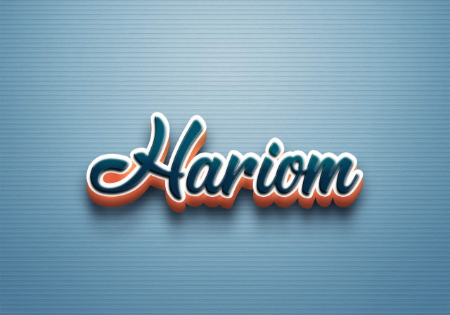 Free photo of Cursive Name DP: Hariom