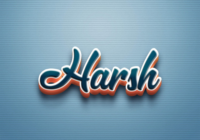 Free photo of Cursive Name DP: Harsh