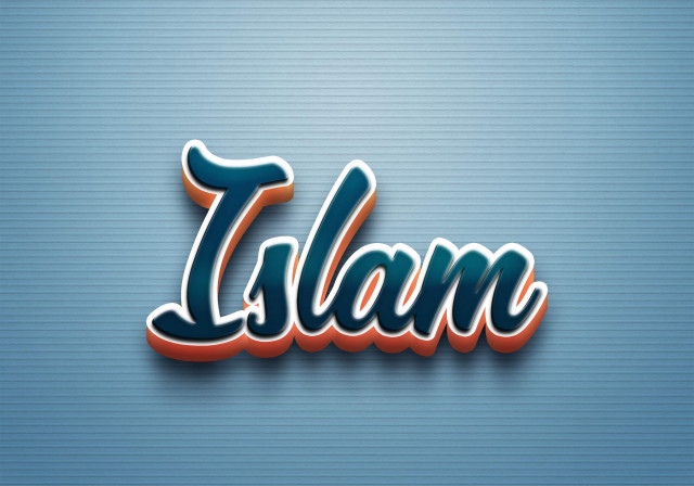 Free photo of Cursive Name DP: Islam
