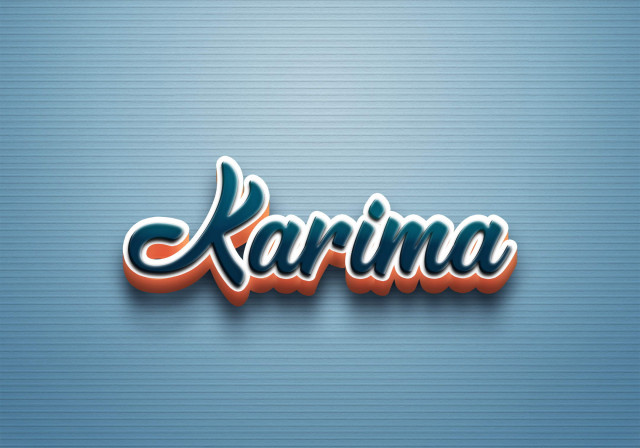 Free photo of Cursive Name DP: Karima