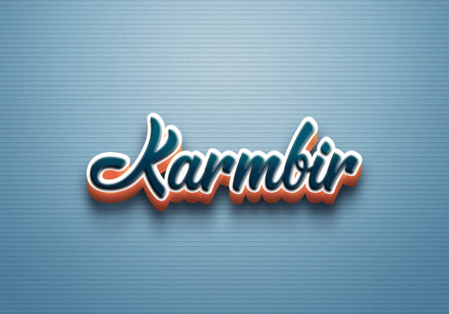 Free photo of Cursive Name DP: Karmbir