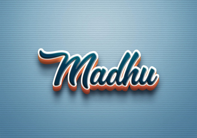 Free photo of Cursive Name DP: Madhu