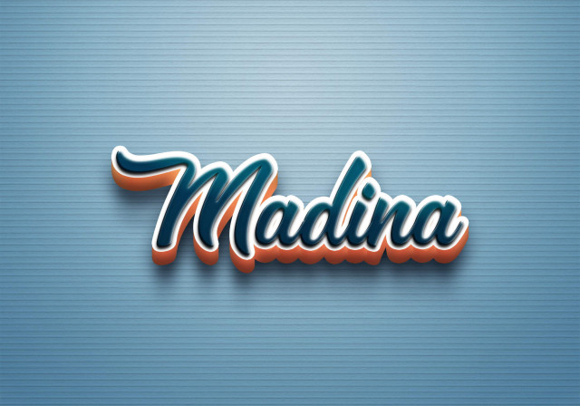 Free photo of Cursive Name DP: Madina