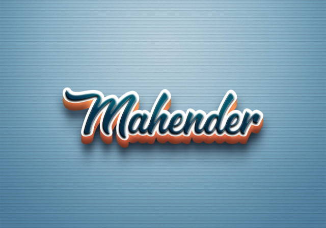 Free photo of Cursive Name DP: Mahender