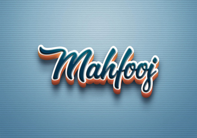 Free photo of Cursive Name DP: Mahfooj