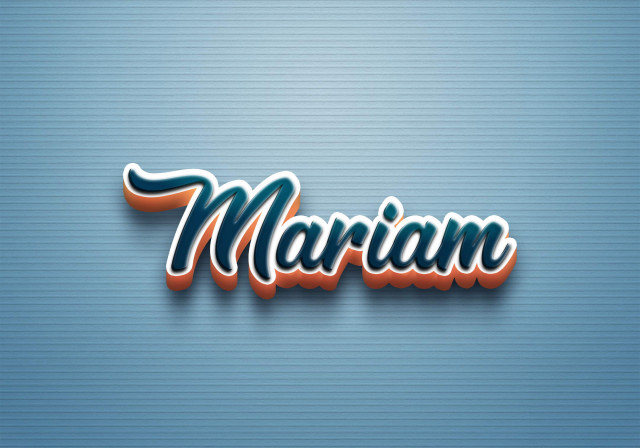 Free photo of Cursive Name DP: Mariam