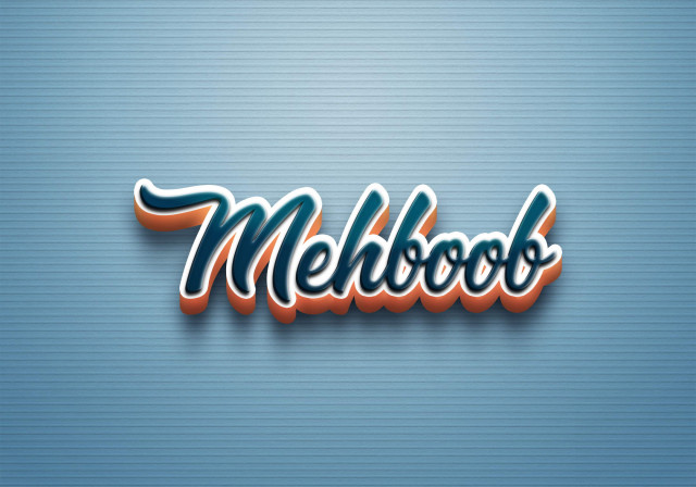 Free photo of Cursive Name DP: Mehboob