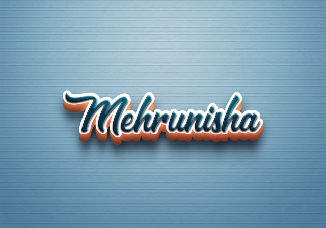 Free photo of Cursive Name DP: Mehrunisha