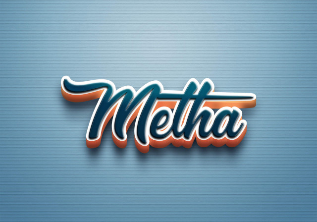 Free photo of Cursive Name DP: Metha