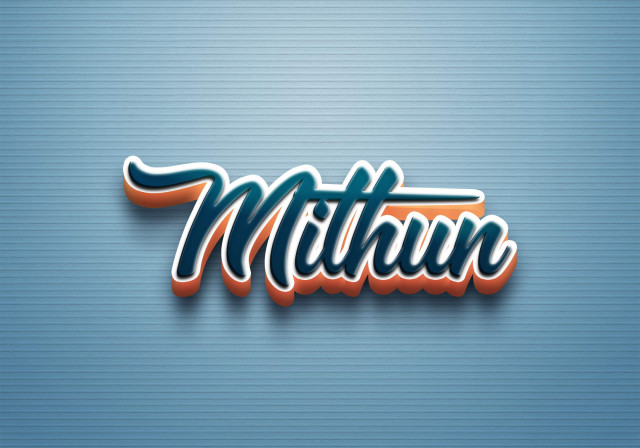 Free photo of Cursive Name DP: Mithun