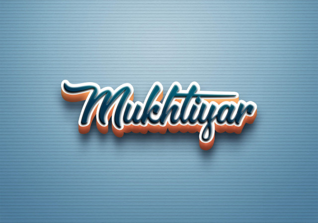 Free photo of Cursive Name DP: Mukhtiyar