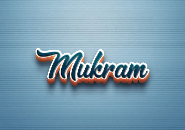 Free photo of Cursive Name DP: Mukram