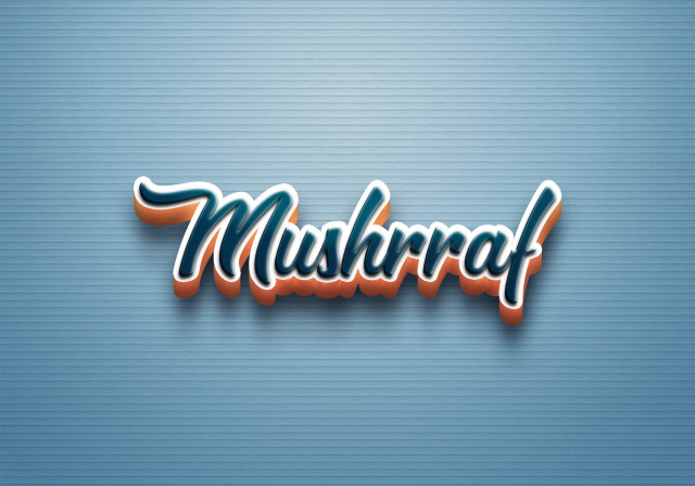 Free photo of Cursive Name DP: Mushrraf