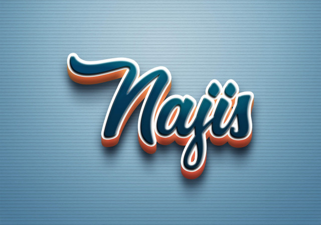 Free photo of Cursive Name DP: Najis