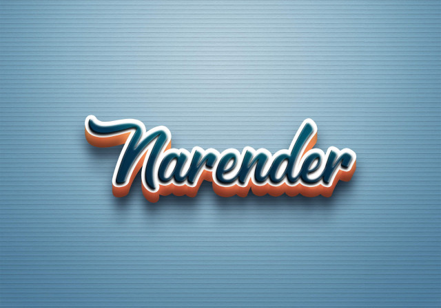 Free photo of Cursive Name DP: Narender