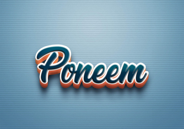 Free photo of Cursive Name DP: Poneem