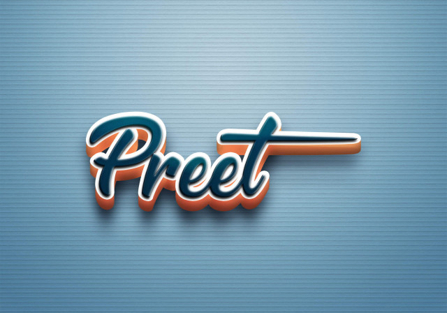 Free photo of Cursive Name DP: Preet