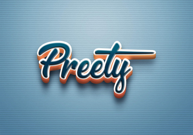 Free photo of Cursive Name DP: Preety