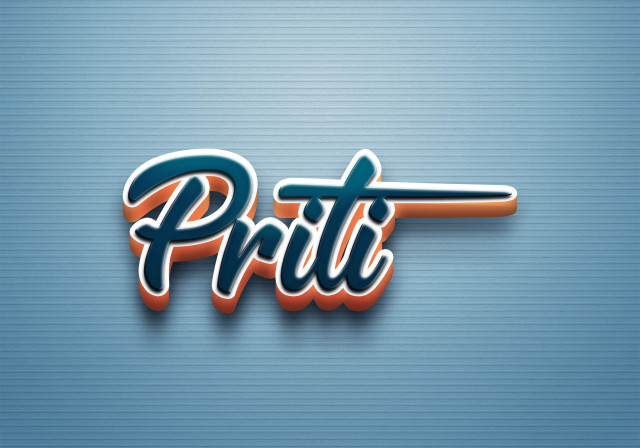 Free photo of Cursive Name DP: Priti